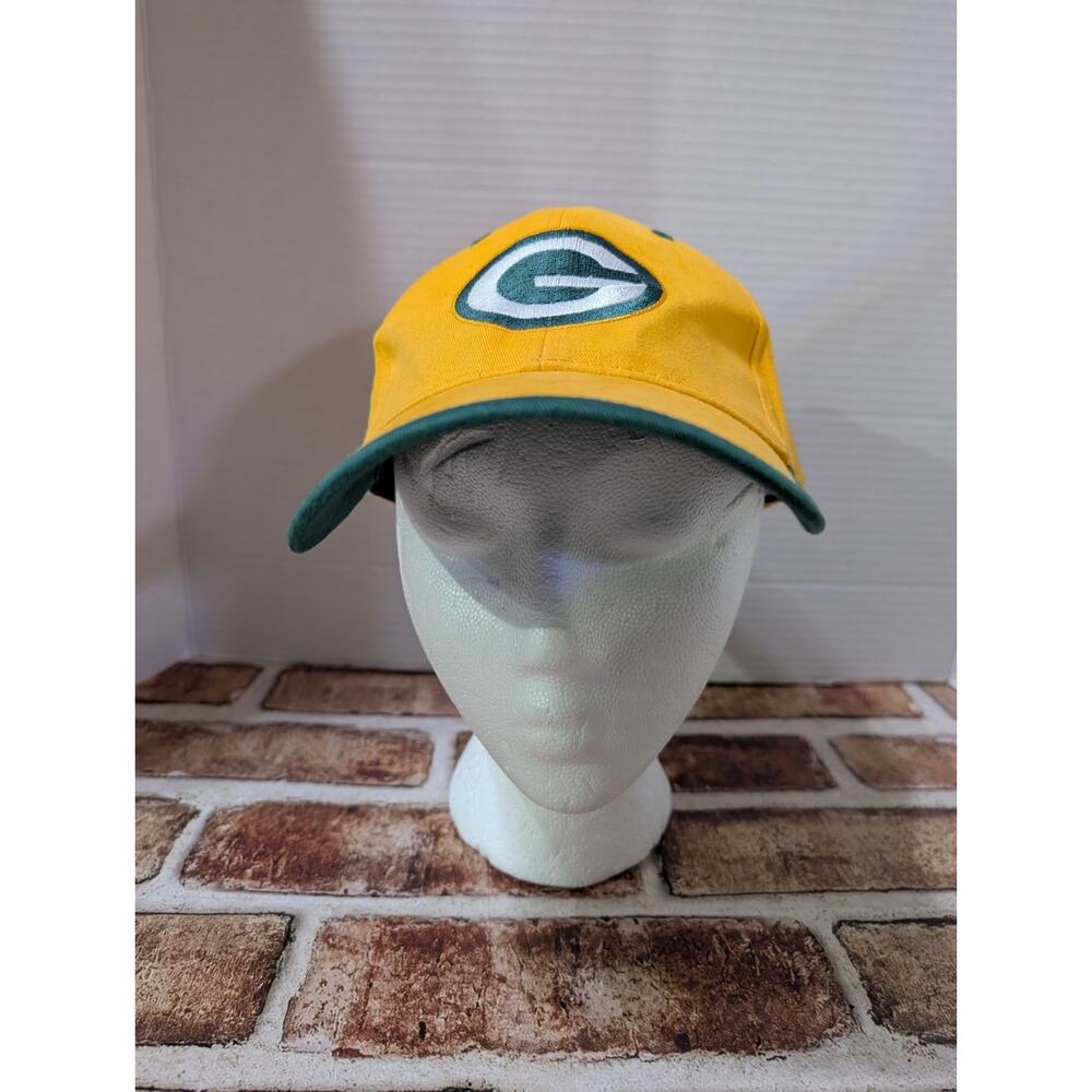 Vintage Green Bay Packers Strapback Hat 90s NFL Embroidered Classic Big Logo